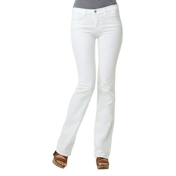J Brand White Jeans Straight Leg Mid Rise Stretch 805 White Size 29 - Picture 4 of 14